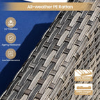 Ensemble de meubles de patio XIZZI 8 pièces en osier avec foyer