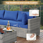 Ensemble de meubles de patio XIZZI 8 pièces en osier avec foyer