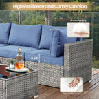 Ensemble de meubles de patio XIZZI 8 pièces en osier avec foyer