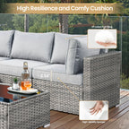Ensemble de meubles de patio XIZZI 8 pièces en osier avec foyer