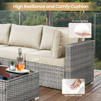Ensemble de meubles de patio XIZZI 8 pièces en osier avec foyer