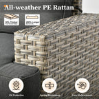 Ensemble de meubles de patio en osier XIZZI 8 pièces avec chaises pivotantes
