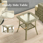 Ensemble de meubles de patio en osier XIZZI 8 pièces avec chaises pivotantes