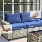 Ensemble de meubles de patio en osier XIZZI 8 pièces avec chaises pivotantes