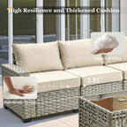 Ensemble de meubles de patio en osier XIZZI 8 pièces avec chaises pivotantes
