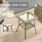 Ensemble de meubles de patio en osier XIZZI 8 pièces avec chaises pivotantes