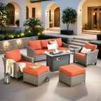 Ensemble de meubles de patio extérieur XIZZI avec table et foyer