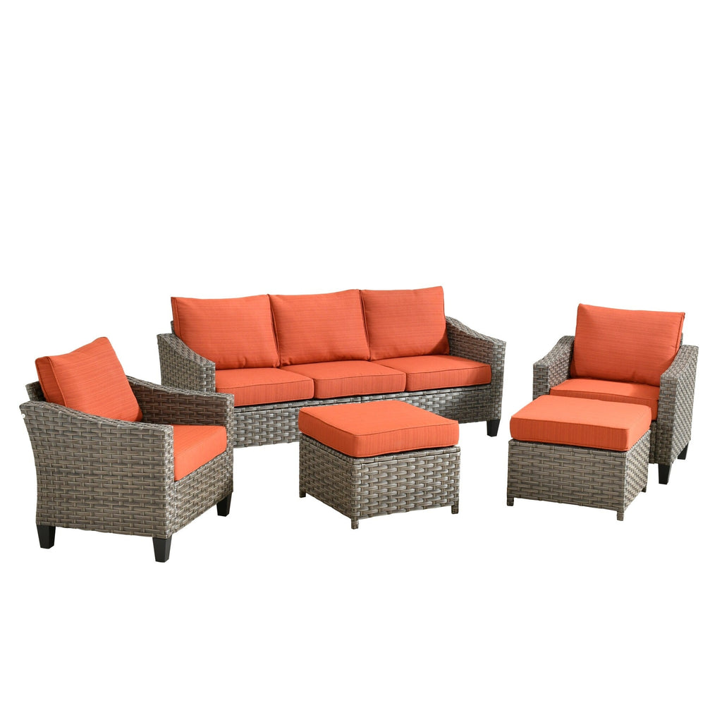 Ensemble de meubles de patio extérieur XIZZI avec table et foyer