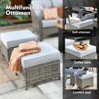 Ensemble de meubles de patio XIZZI 8 pièces en osier avec chaises pivotantes