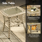 Ensemble de meubles de patio XIZZI 8 pièces en osier avec chaises pivotantes