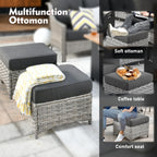 Ensemble de meubles de patio XIZZI 8 pièces en osier avec chaises pivotantes