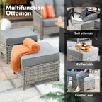 Ensemble de meubles de patio XIZZI 8 pièces en osier avec chaises pivotantes