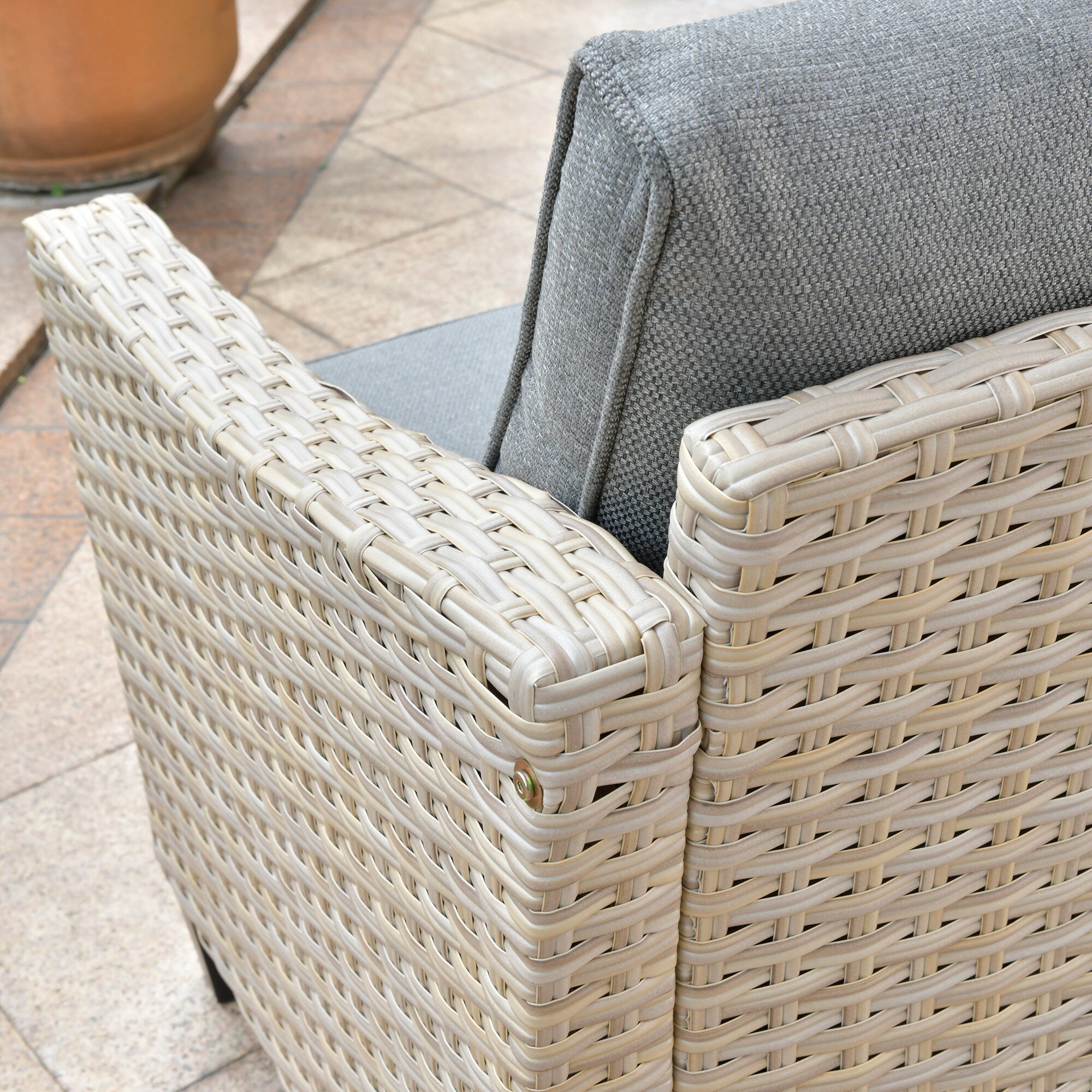 Ensemble de canapés de conversation en rotin et osier pour patio extérieur XIZZI 5 pièces