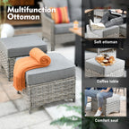 Ensemble de 6 meubles d'extérieur à dossier haut XIZZI avec chaise pivotante