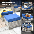 Ensemble de 6 meubles d'extérieur à dossier haut XIZZI avec chaise pivotante