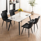 Lot de 2 chaises de salle à manger modernes en cuir rembourré sans accoudoirs
