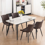 Lot de 2 chaises de salle à manger modernes en cuir rembourré sans accoudoirs