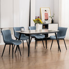 Lot de 2 chaises de salle à manger modernes en cuir rembourré sans accoudoirs