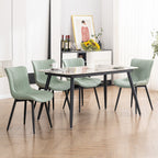 Lot de 2 chaises de salle à manger modernes en cuir rembourré sans accoudoirs