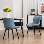 Lot de 2 chaises de salle à manger modernes en cuir rembourré sans accoudoirs