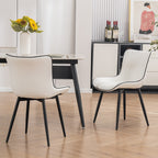 Lot de 2 chaises de salle à manger modernes en cuir rembourré sans accoudoirs