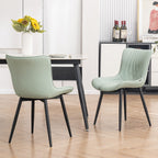 Lot de 2 chaises de salle à manger modernes en cuir rembourré sans accoudoirs