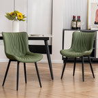 Lot de 2 chaises de salle à manger modernes en cuir rembourré sans accoudoirs