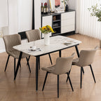 Lot de 2 chaises de salle à manger modernes en cuir rembourré sans accoudoirs
