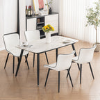 Lot de 2 chaises de salle à manger modernes en cuir rembourré sans accoudoirs