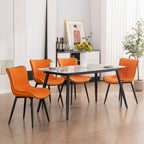 Lot de 2 chaises de salle à manger modernes en cuir rembourré sans accoudoirs
