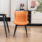 Lot de 2 chaises de salle à manger modernes en cuir rembourré sans accoudoirs