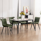 Lot de 2 chaises de salle à manger modernes en cuir rembourré sans accoudoirs