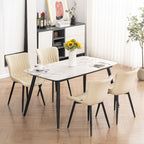 Lot de 2 chaises de salle à manger modernes en cuir rembourré sans accoudoirs