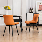 Lot de 2 chaises de salle à manger modernes en cuir rembourré sans accoudoirs
