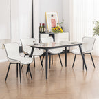 Lot de 2 chaises de salle à manger modernes en cuir rembourré sans accoudoirs