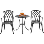 Yaheetech Ensemble bistro 3 pièces pour patio, table bistro en fonte d'aluminium et 2 chaises