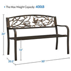 Banc de jardin Yaheetech en métal pour l'extérieur - N/A