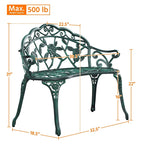 Banc de jardin en métal Yaheetech pour terrasse et parc - N/A