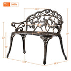Banc de jardin en métal Yaheetech pour terrasse et parc - N/A