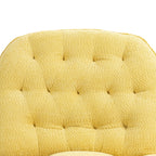 Fauteuil inclinable manuel pivotant à 360°, rembourré en chenille surdimensionnée jaune, avec repose-pieds allongé et dossier capitonné