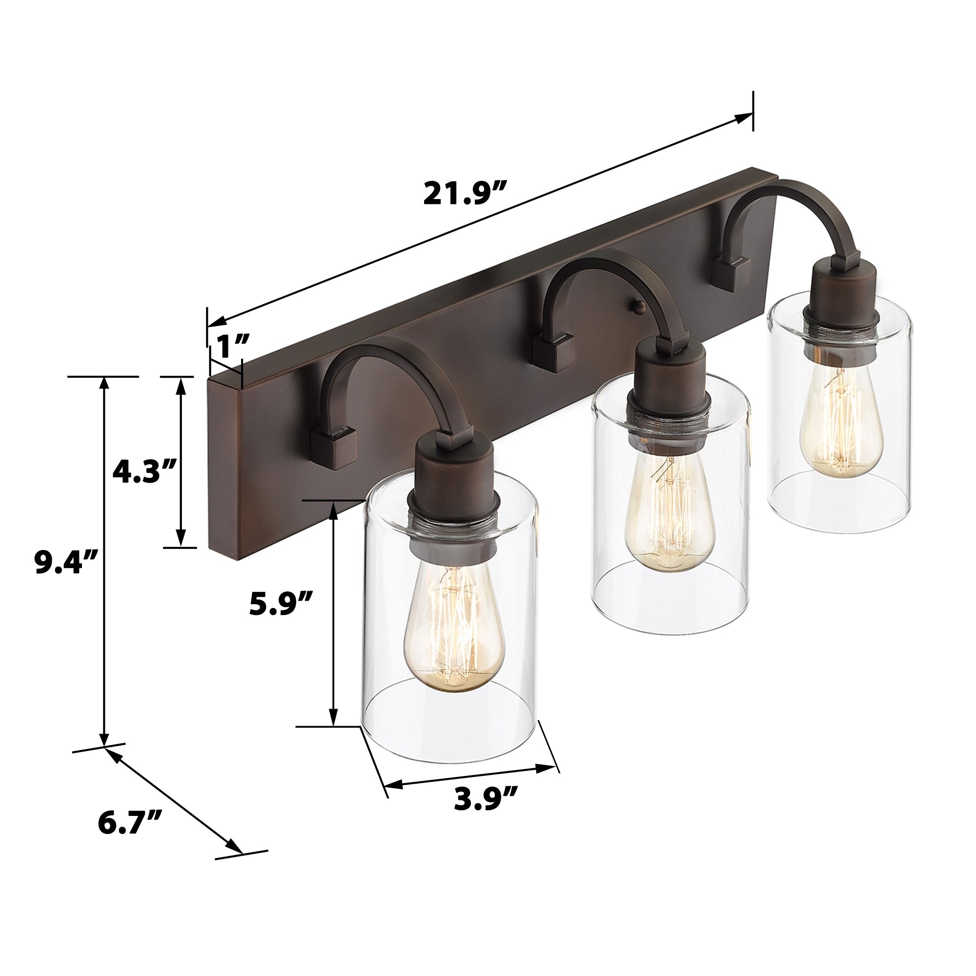 Luminaires de salle de bain - Applique murale style ferme