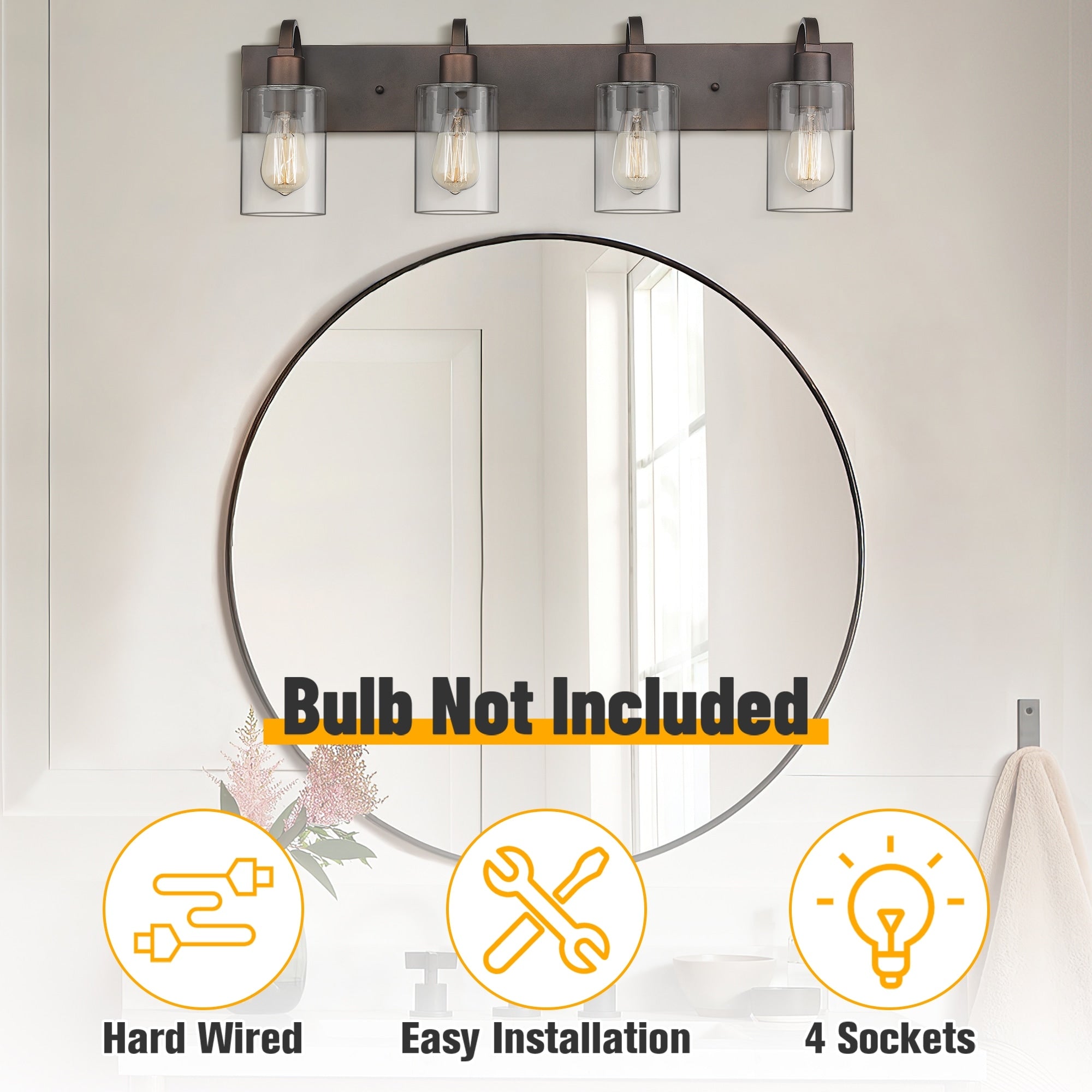 Luminaires de salle de bain - Applique murale style ferme