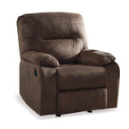 Fauteuil inclinable à bascule manuel Zano, similicuir marron café moelleux