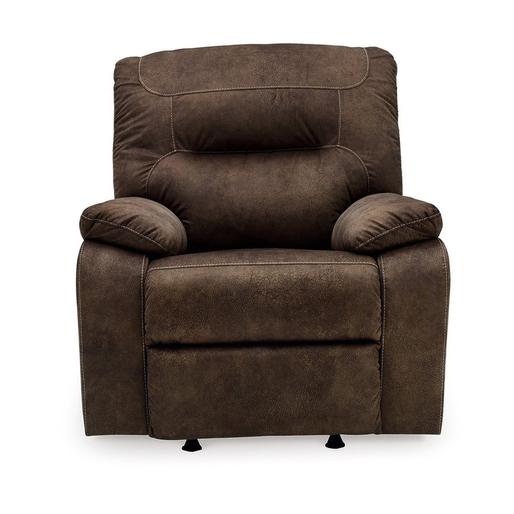 Fauteuil inclinable à bascule manuel Zano, similicuir marron café moelleux