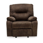 Fauteuil inclinable à bascule manuel Zano, similicuir marron café moelleux