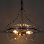 Lustre Zelena moderne de style ferme noir et or, suspension en verre à 3 lumières pour îlot de cuisine et salle à manger