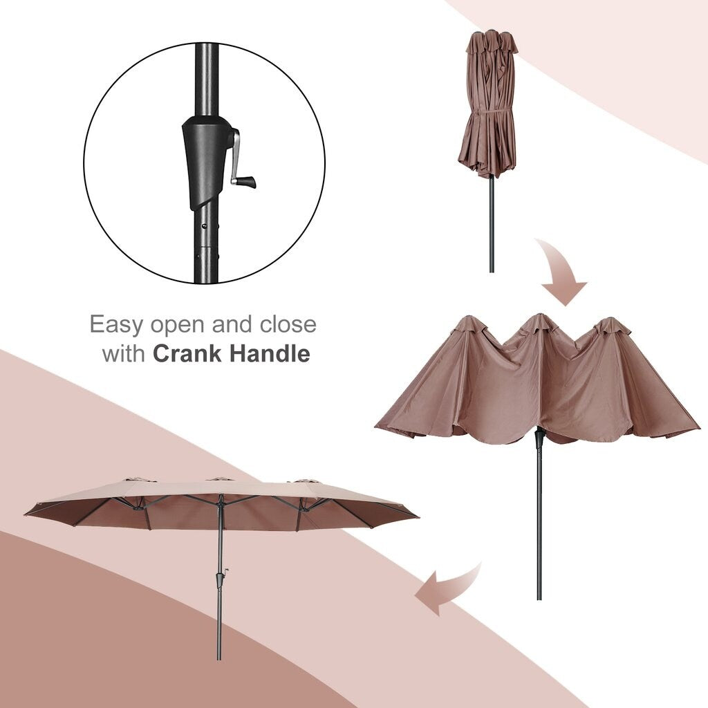 Autlaycil 13Ft Retangle Patio Umbrella Extra-Large Outdoor Umbrella No Base