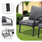 Ensemble de salon de jardin Zenova 2/4 pièces en aluminium avec canapé sectionnel et chaises simples