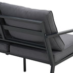 Ensemble de salon de jardin Zenova 2/4 pièces en aluminium avec canapé sectionnel et chaises simples
