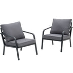 Ensemble de salon de jardin Zenova 2/4 pièces en aluminium avec canapé sectionnel et chaises simples